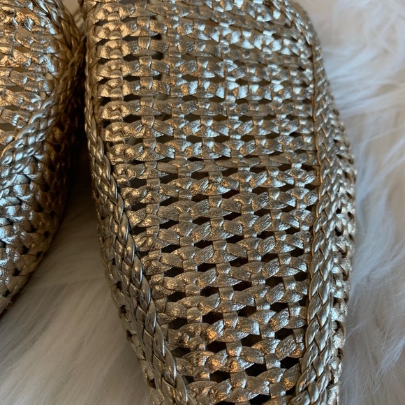Sam Edelman Gold Woven Mules - Picture 3 of 6